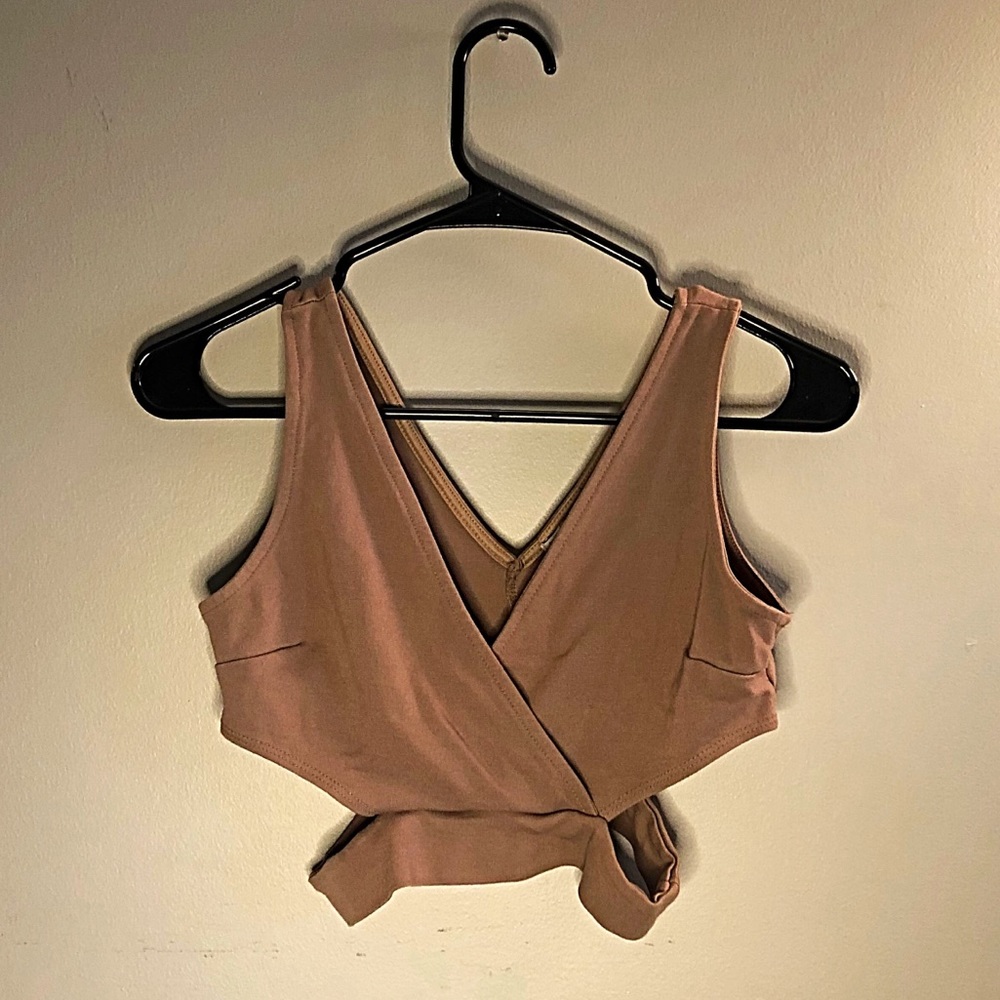 Taupe Cutout Crop Top